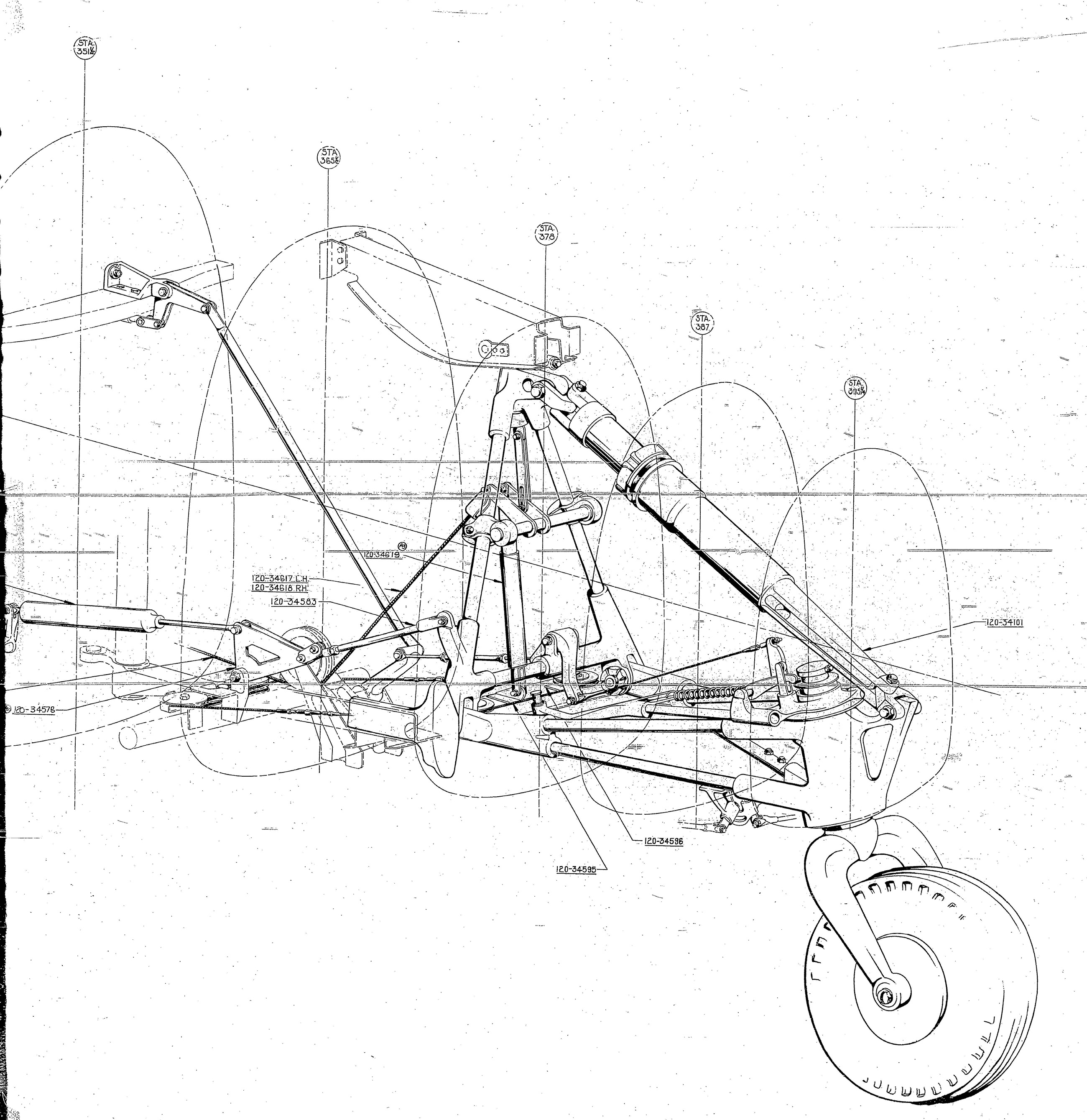 Drawing of the tail wheel mechanism. (photo via Tom  Reilly)