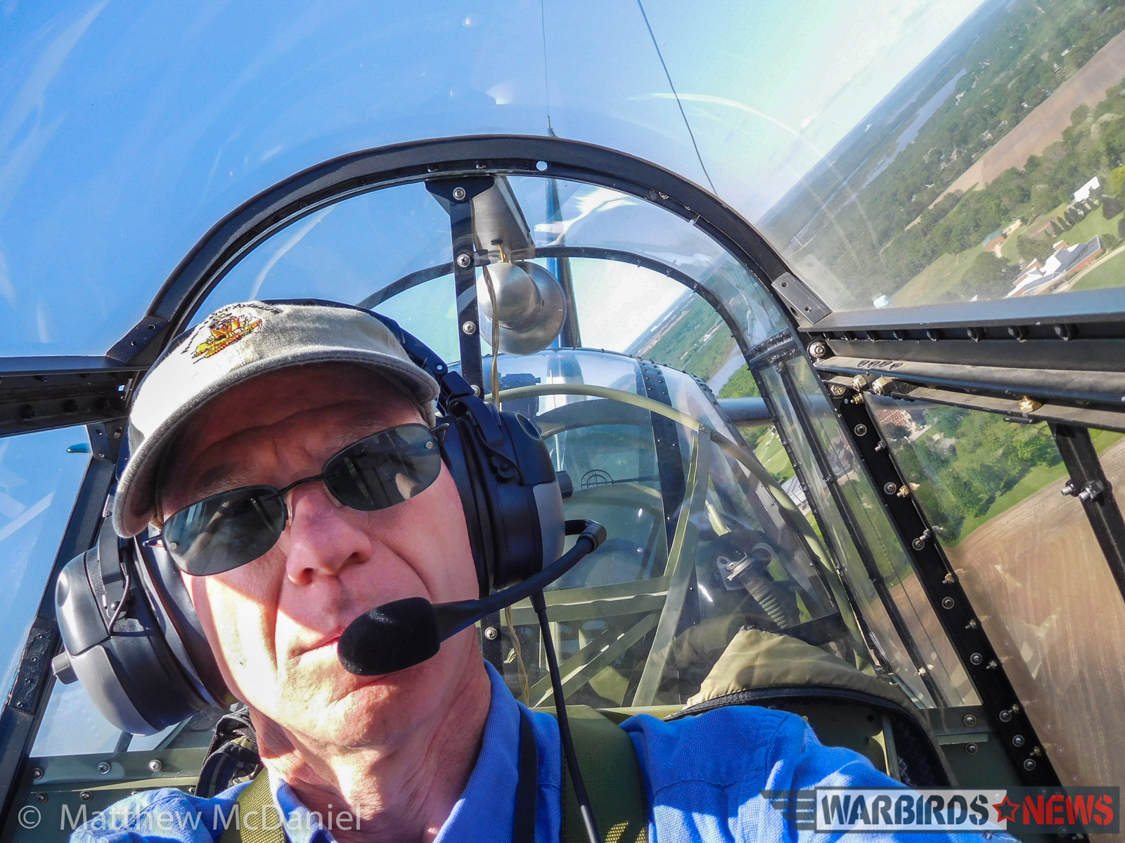 The author maneuvering through some moderate-bank turns in a dual-control TBM-3E. (Photo by Matthew McDaniel)