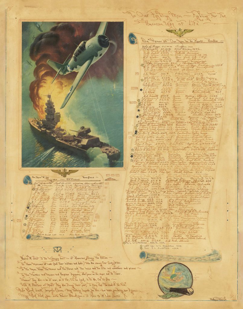 USS Hornet Museum Presents WWII Squadron Scroll to VFA-115 at NAS Lemoore 10 1 VT 11 scroll