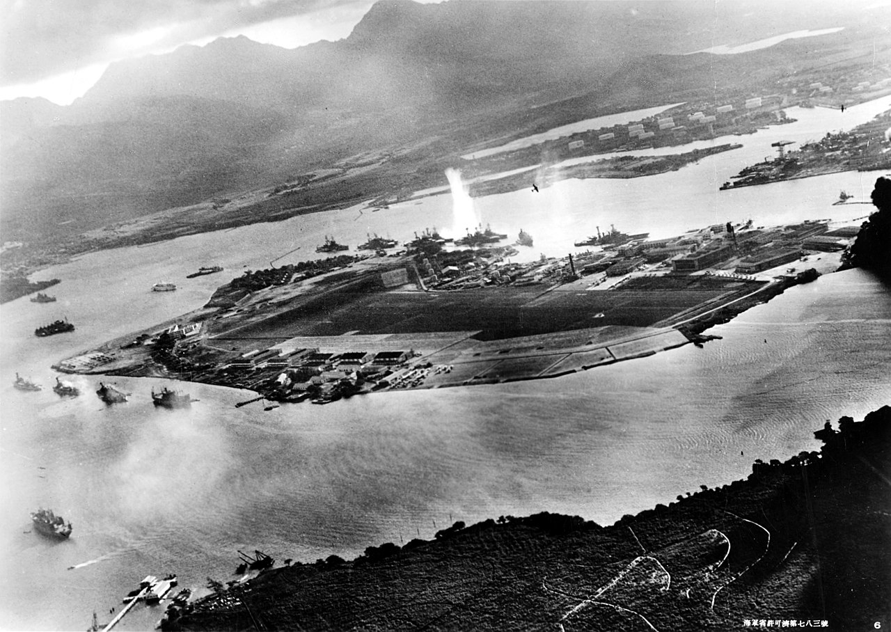 1280px Attack on Pearl Harbor Japanese planes view