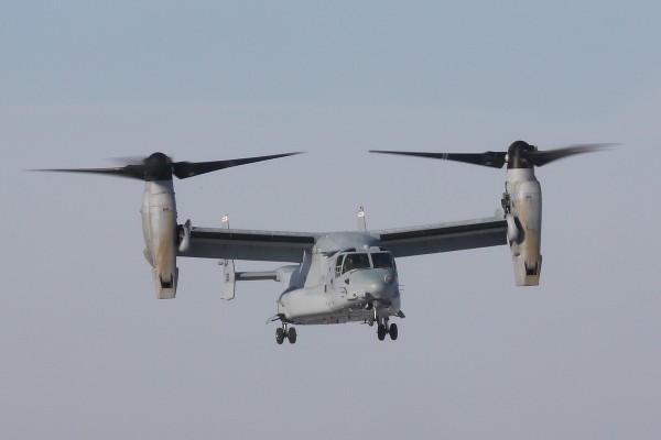 The Bell-Boeing CV-22B Osprey landed at the National Museum of the U.S. Air Force on Dec. 12, 2013. (U.S. Air Force photo by Don Popp)