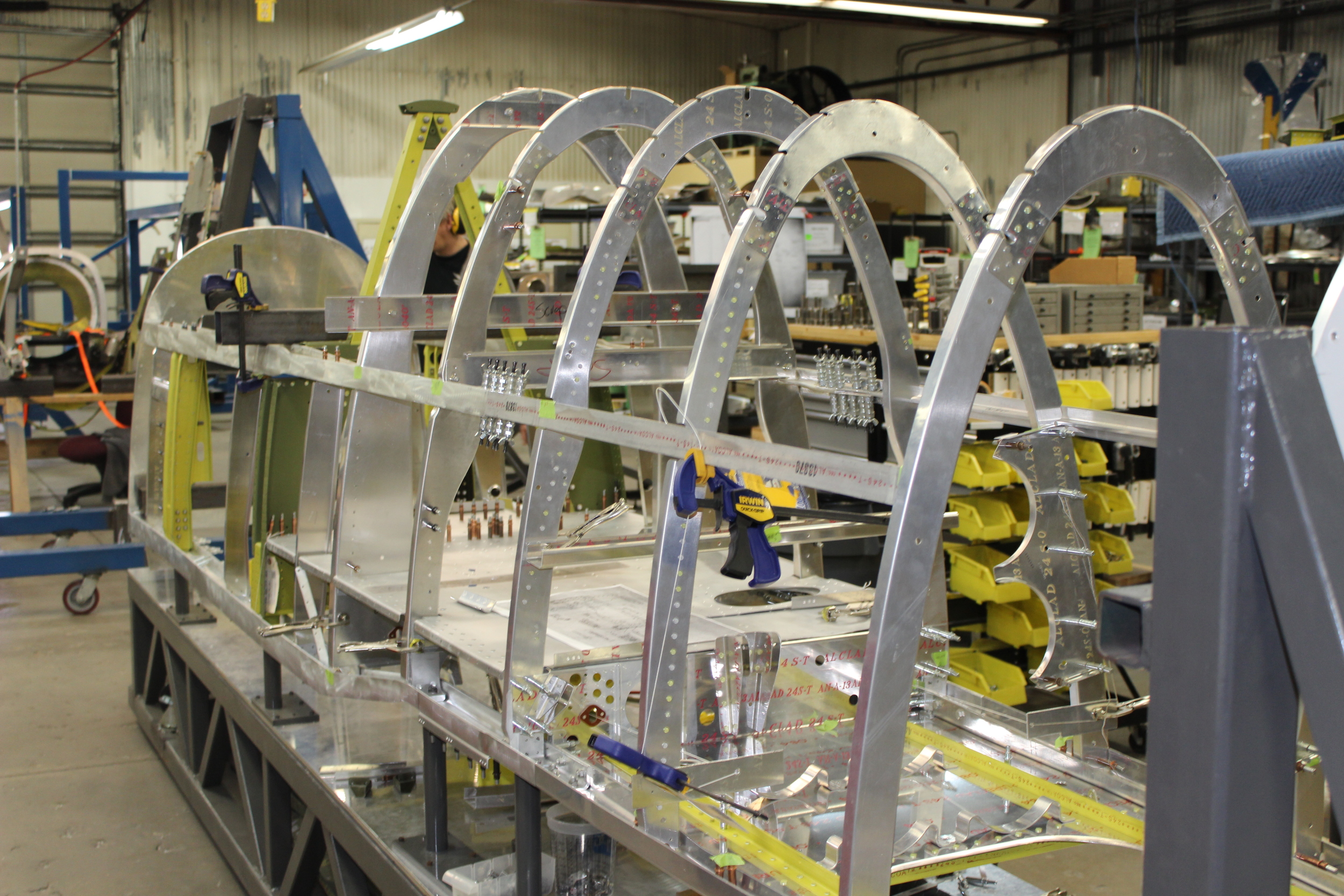 The fuselage coming together in May, 2015. (photo via AirCorps Aviation)