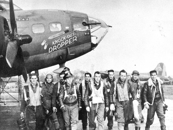16 November 1943 following the 303rd BGH mission 82 to Knaben Norway. This was the 50th combat mission of Knockout Dropper which was on this occasion the first 8thAF B 17 to fly 50 combat missions