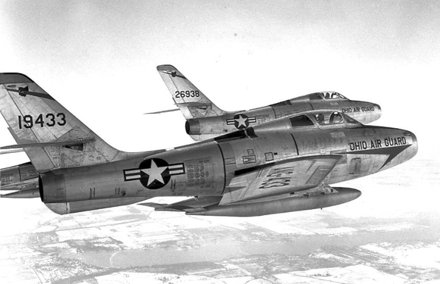164th Tactical Fighter Squadron Two F 84F Thunderstreaks