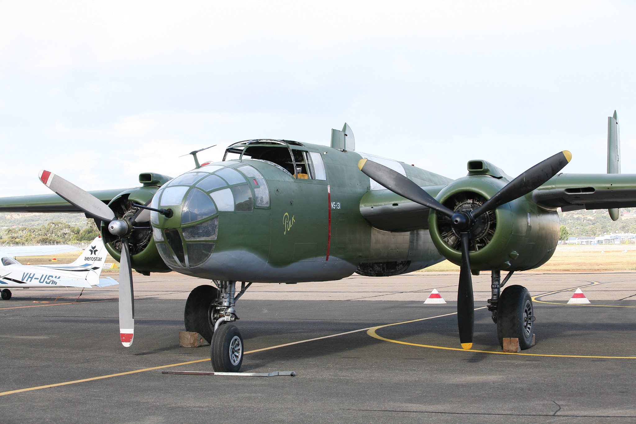 Reevers B-25 at her rollout ceremony in April this year. There is still much work to do, but she has come forwards very quickly from where she once was. (Photo via Reevers)
