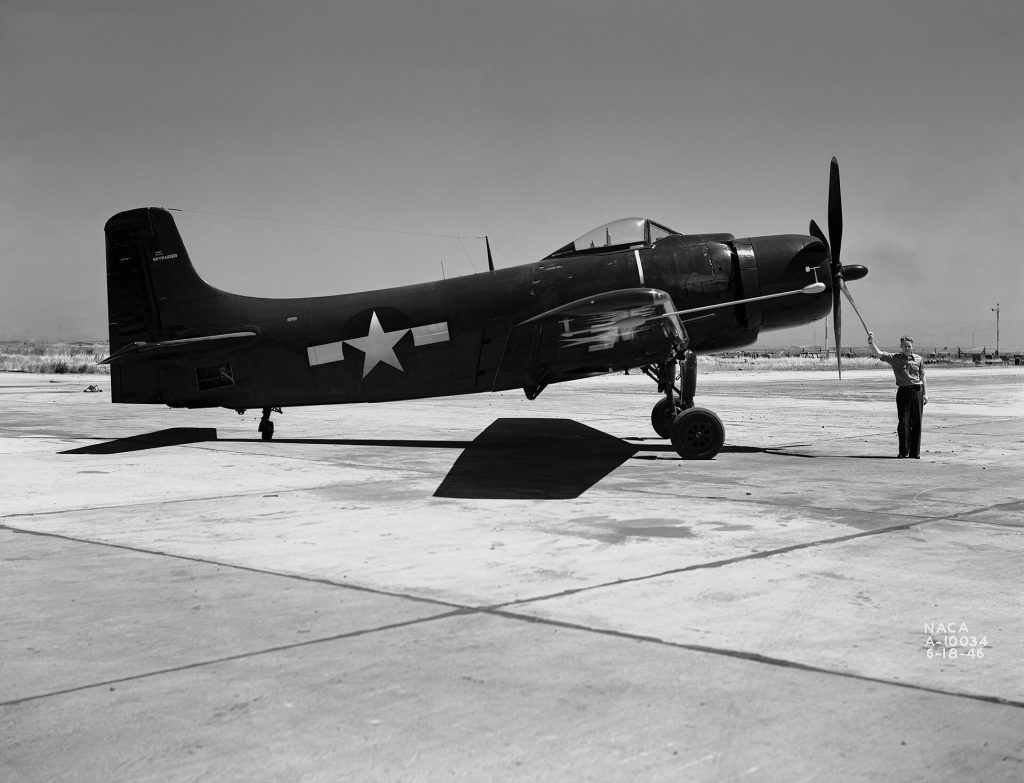 Cavanaugh’s Combat Veteran A-1H Skyraider Returns to Flight After Six-Year Hiatus 10 1920px douglas xbt2d 1 skyraider prototype naca