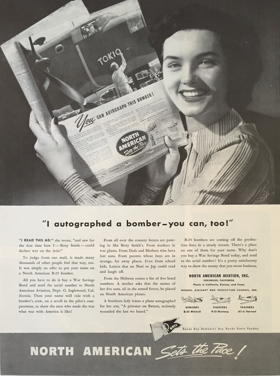 When Christmas Came to a Nation at War: Life on the American Home Front 11 2 Warbond NAA Ad Sign a bomber copy 2