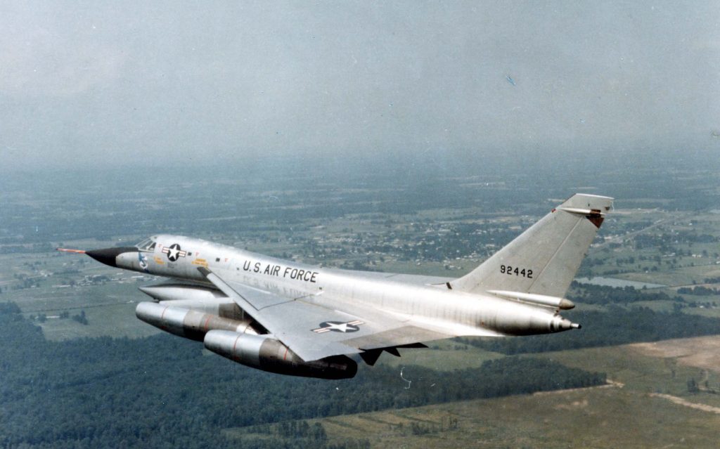 The first USAF delta-wing bomber was the Mach 2 Hustler that had the performance of a fighter aircraft.