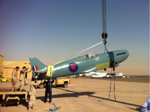 Arrival of the Spitfire at Al Mubarak Airbase, February 2013. (photo courtesy of the Trustees of the Royal Air Force Museum)