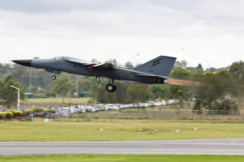 No. 6 Squadron's F-111 A8-109's final take off at RAAF Base Amberley in 2010. The last F-111 takeoff ... ever.
