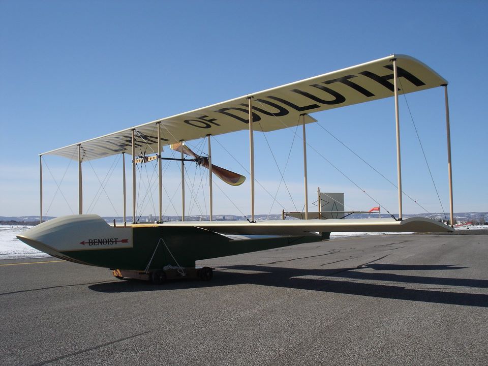 Reproduction "Lark of Duluth," nearing completion. (Image Credit: Duluth Aviation Institute)