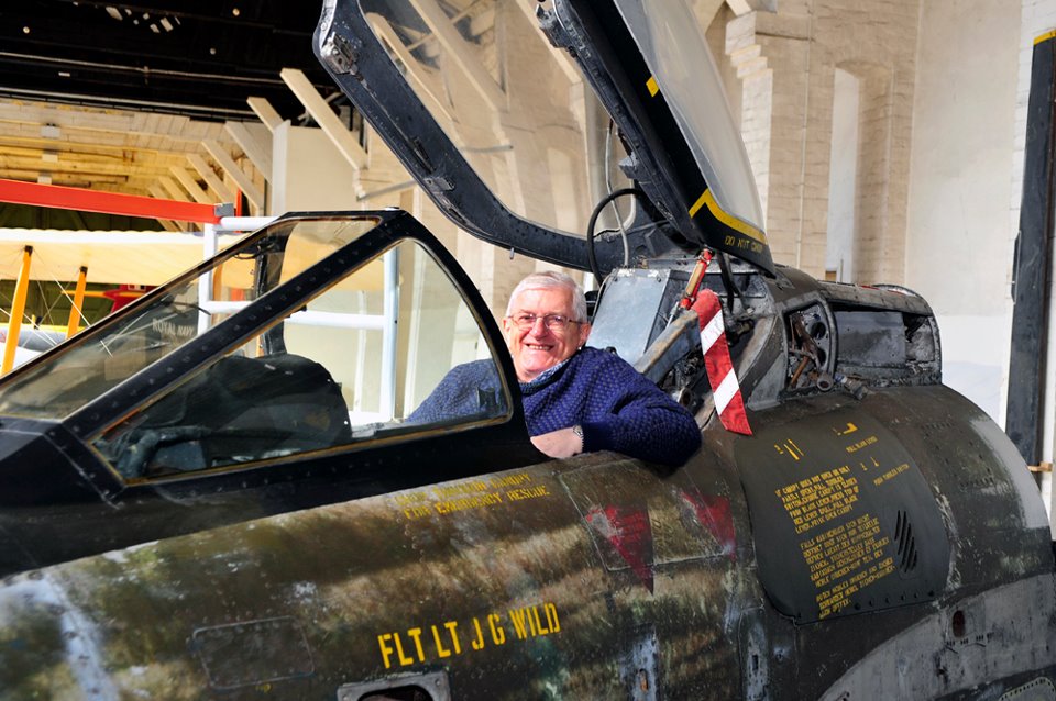 Squadron Leader Jim Wild back in his old cockpit after 36 years (Image Credit: Herbie Fatherly / BDAC)