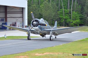 CAF Dixie Wing's Picture-perfect Douglas SBD Dauntless, ready to fly to Reading.