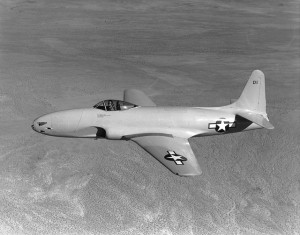 Lockheed XP-80 on a test flight in 1944 (Image Credit: USAAF)