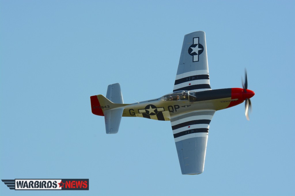 CAF Dixie Wing's P-51D Mustang "Red Nose", with CAF CEO  Stephan Brown flying back seat. (Image Credit: Moreno Aguiari) 