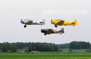 SwAFHF North American Harvards in formation at a recent air show (Image Credit: Lappeenranta International Airshow)