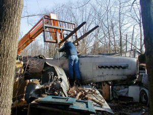 Retrieval of the carcass of XP-82 from Ohio.. (Image Credit: XP-82 Restoration Project)