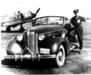 Bill and his cherished 1938 Buick in California in 1943