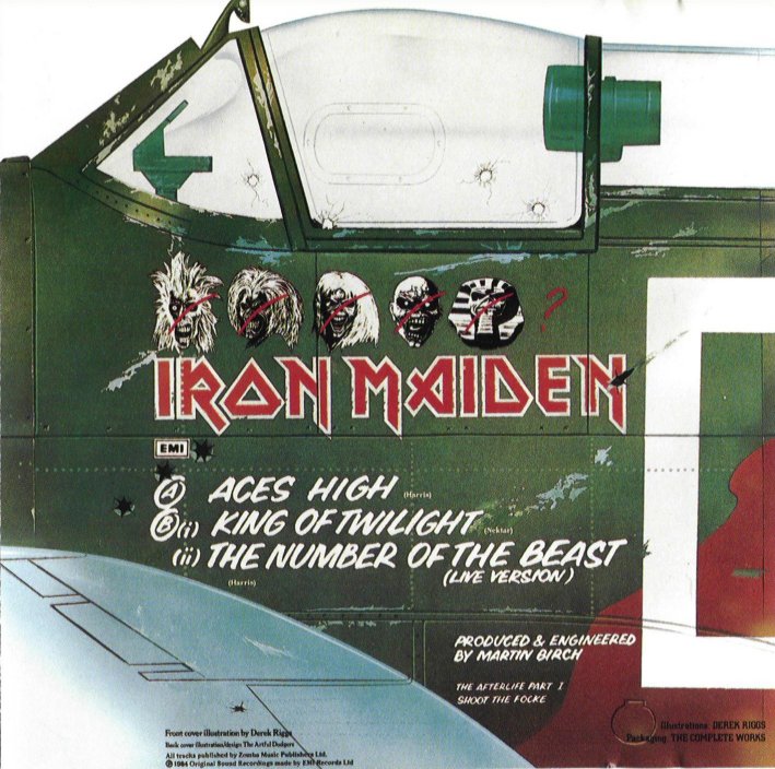 The Spitfire's "Iron Maiden Livery" on the back cover (Image Credit: Iron Maiden)