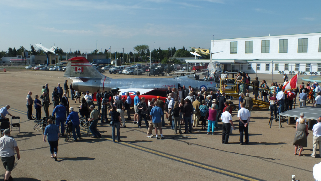 Starfighters still draw crowds, as evidenced by the unveiling of the Alberta Aviation Museum's restored CF-104 last month.  (Image Credit:  darkmagnoblade)