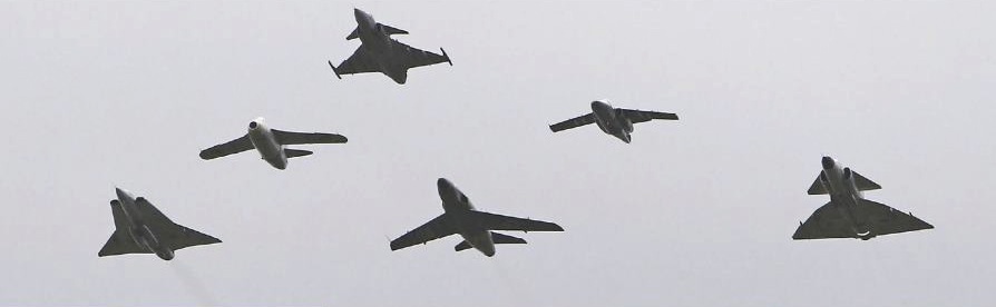 All-Saab Swedish Air Force Heritage Flight formation fly over shows the unique and divergent evolution of Swedish fighter jet technology. (Image Credit: SwAFHF)