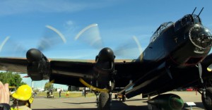 Lancaster running two of its restored Merlins for museum visitors. (Image Credit: Bomber Command Museum of Canada)