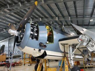 Another crowd favourite, the Grumman TBM-3E Avenger "Plonky", getting near the end of some major engineering work in time for Wanaka. [Photo via Warbirds Over Wanaka]
