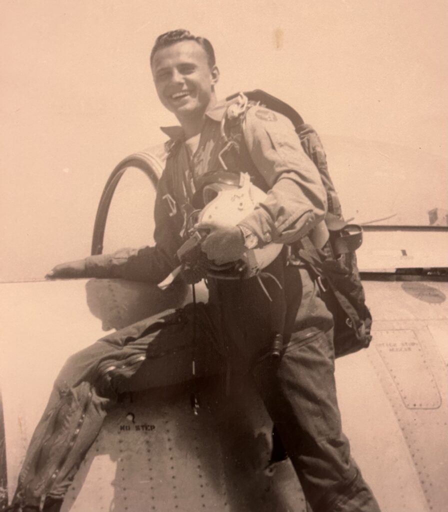 2nd Lt. Shroeder climbing into an F 86