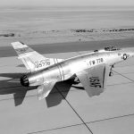 North American F-100 Super Sabre on the ramp near the NACA High-Speed Flight Station in 1957.