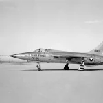 Flight Test Files: Republic F-105 Thunderchief – The Quest for Low-Level Supersonic Dominance 10 Side view of a F-105B (serial #54-0102) photographed on Rogers Dry Lakebed at Edwards Air Force Base, Calif. in 1959.