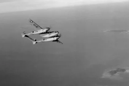 The P-38 Lightning shown in this photo was one of the fighters built in the late 1930s and early 1940s that experienced compressibility effects.