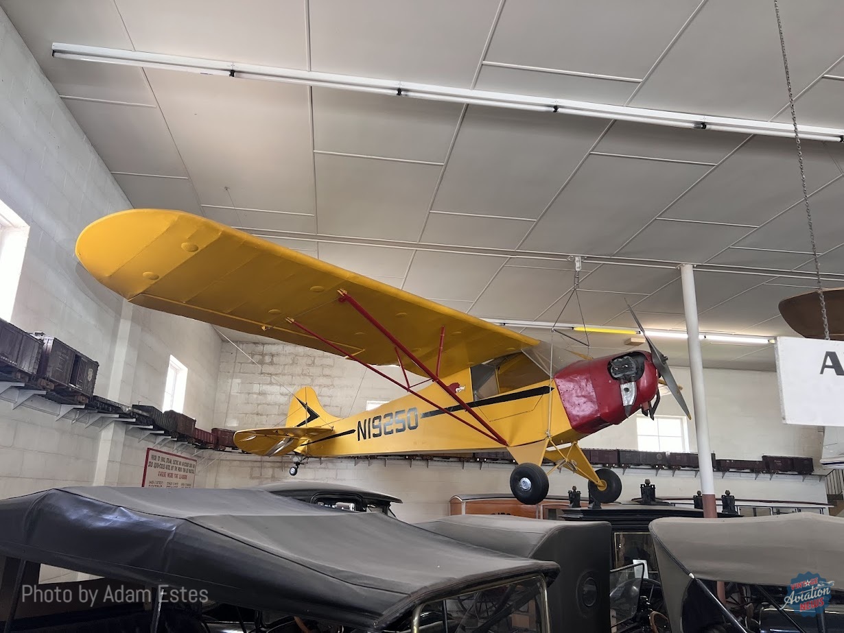 3 4 view of the Taylor J 2 Cub at the Harold Warp Pioneer Village Adam Estes