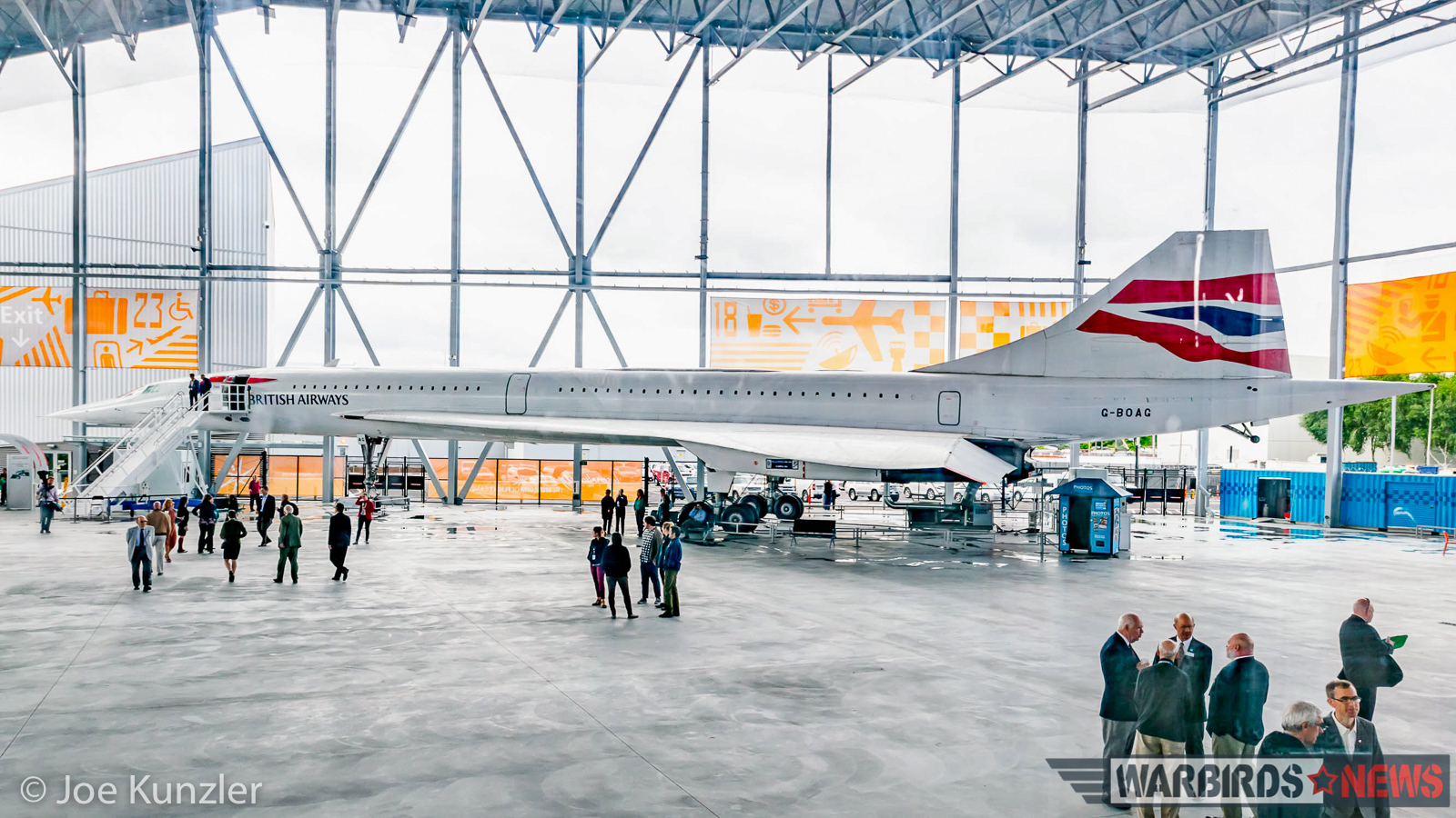 16:9 Panorama of the Museum of Flight Concorde from the FedEx 727 fuselage. (photo by Joe Kunzler)