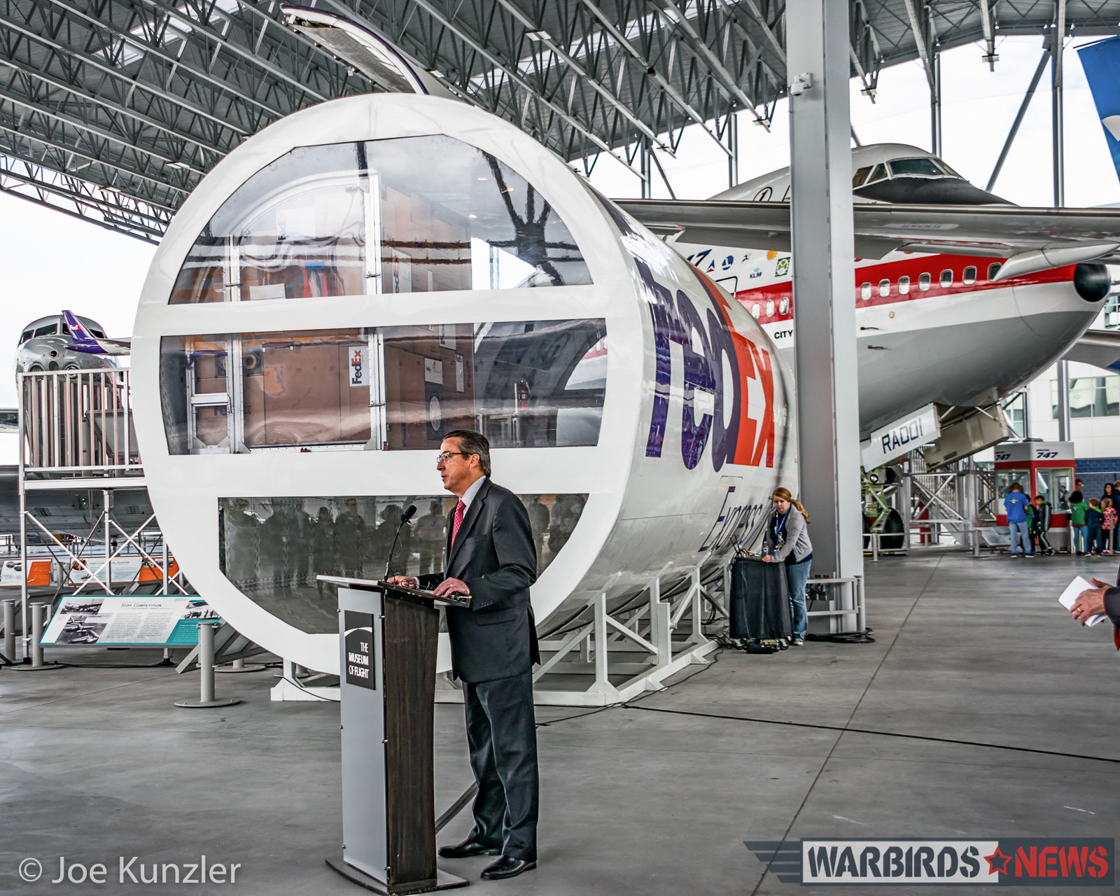 FedEx VP Phil Blum during the press conference. (photo by Joe Kunzler)