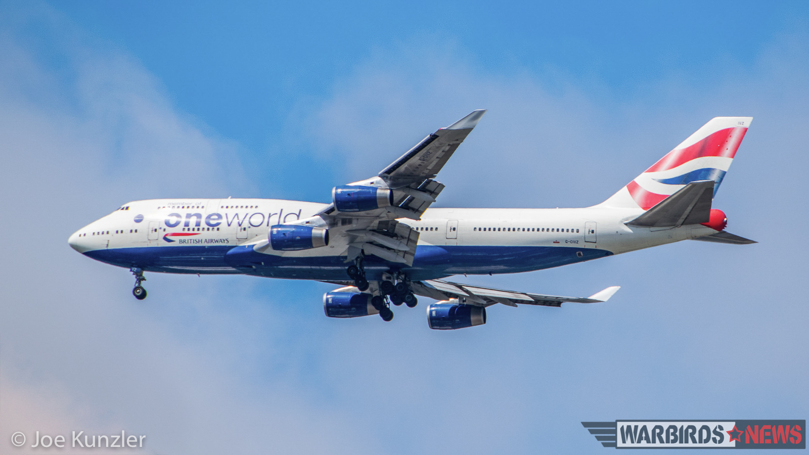 G-CIVZ, A Boeing 747-400 flies over the Aviation Pavilion. British Airways is the largest operator of the type with 40 examples still in the fleet. (photo by Joe Kunzler)