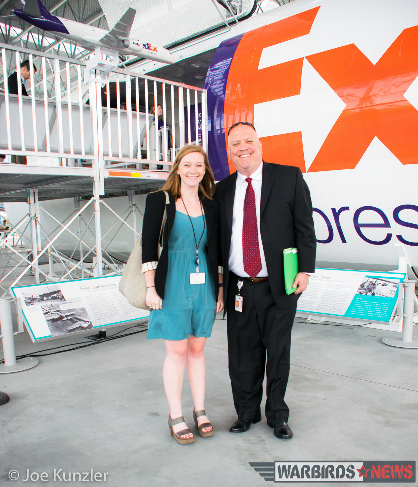 Mary K. Patterson and William M. Bielskis of FedEx Communications in front of their exhibit. (photo by Joe Kunzler)