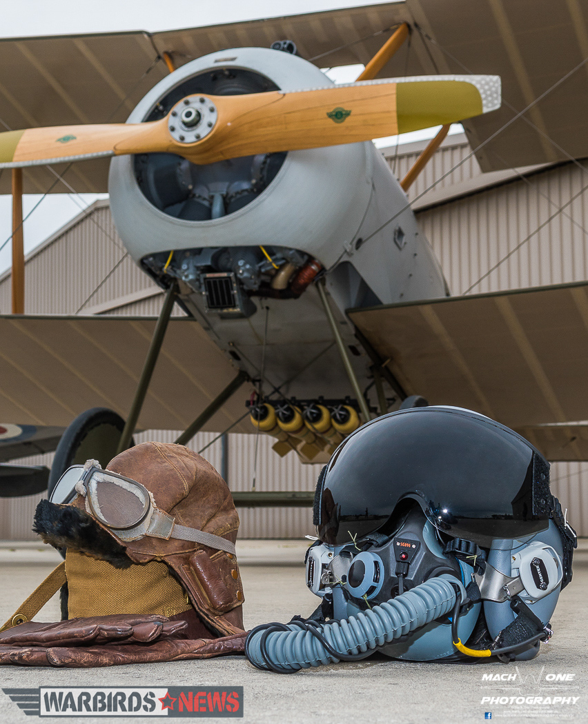 Flying helmets from WWI to the present day. (photo by Matt Savage)