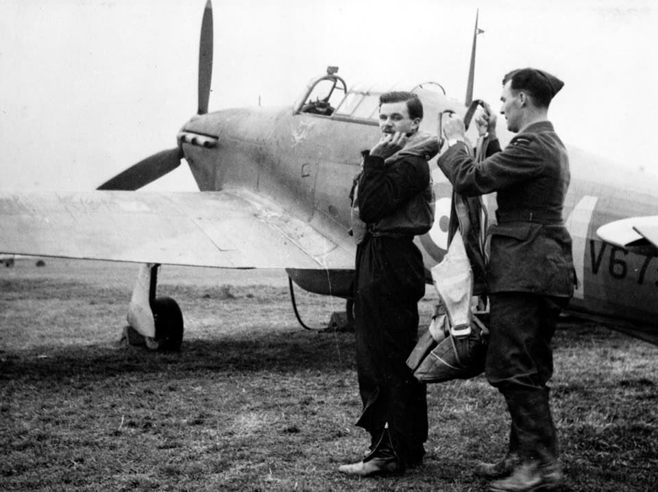 Hawker Hurricane Over Victoria 17 504 Squadron Hurricanes based at RAF Hendon North London pilot prepares for a mission