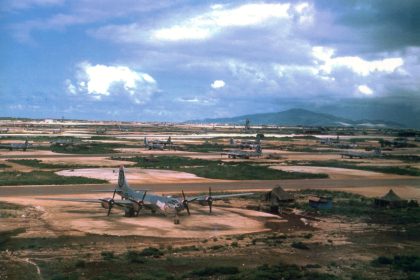 6th Bomb Group Runway D with hardstands south side of D