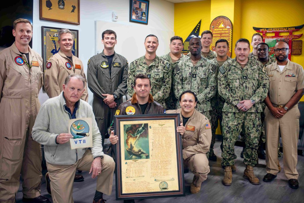 USS Hornet Museum Presents WWII Squadron Scroll to VFA-115 at NAS Lemoore 13 9 VFA 115 2026 04 23