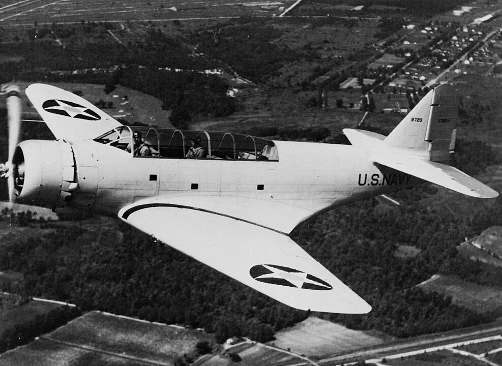 987px Douglas XTBD 1 in flight 1935