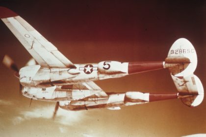A P 38 Lightning serial number 43 28650 of the 1st Fighter Group 15th Air Force