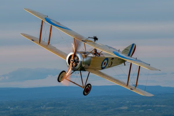 A Sopwith Pup with an original 80 hp Le Rhone rotary engine flies in airshows at the museum. Photo via Old Rhinebeck Airdrome