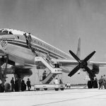 A Tupolev Tu 114 at Paris Le Bourget after a flight from Budapest Hungary 5 June 1959. Magyar Hírek folyóirat Wikipedia