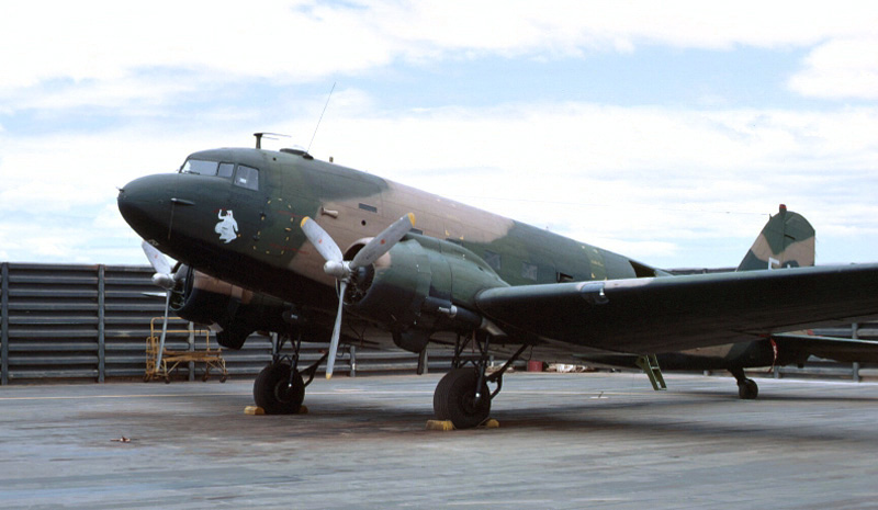 A U.S. Air Force Douglas AC 47D Spooky gunship of the 4th Special Operations Squadron in Vietnam circa in 1968