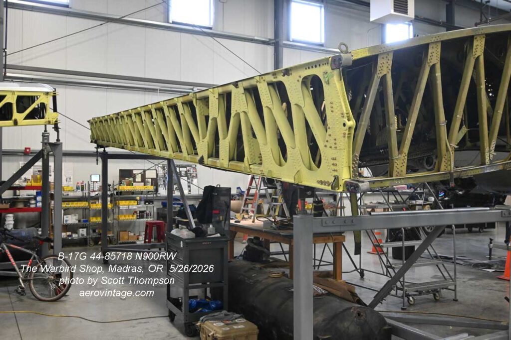 Scott Thompson's B-17 Updates From The Warbird Shop 12 A view of the aft inner section of the left wing for 44 85718