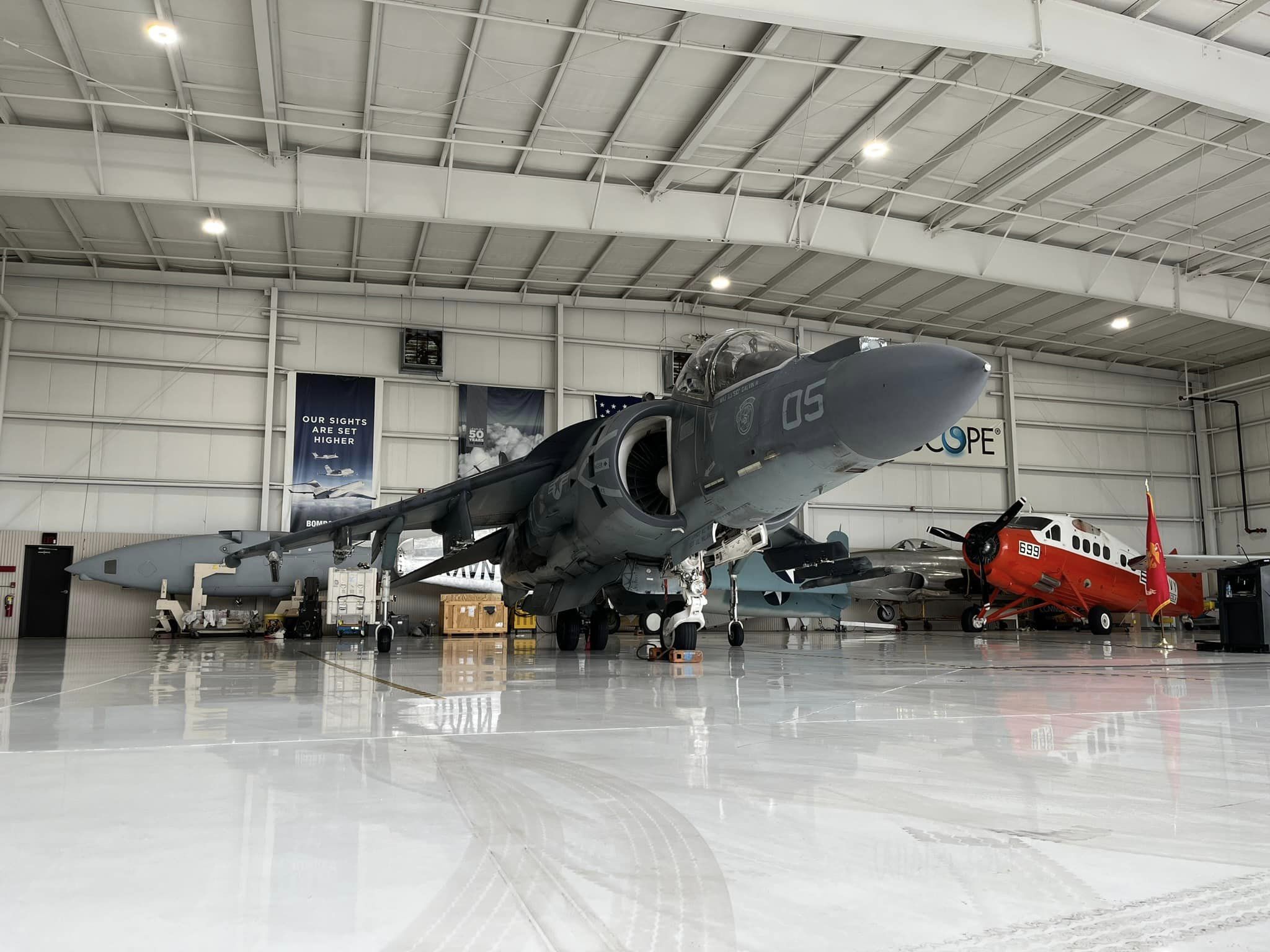 AV 8B Harrier II Arrives at The Hickory Aviation Museum 2