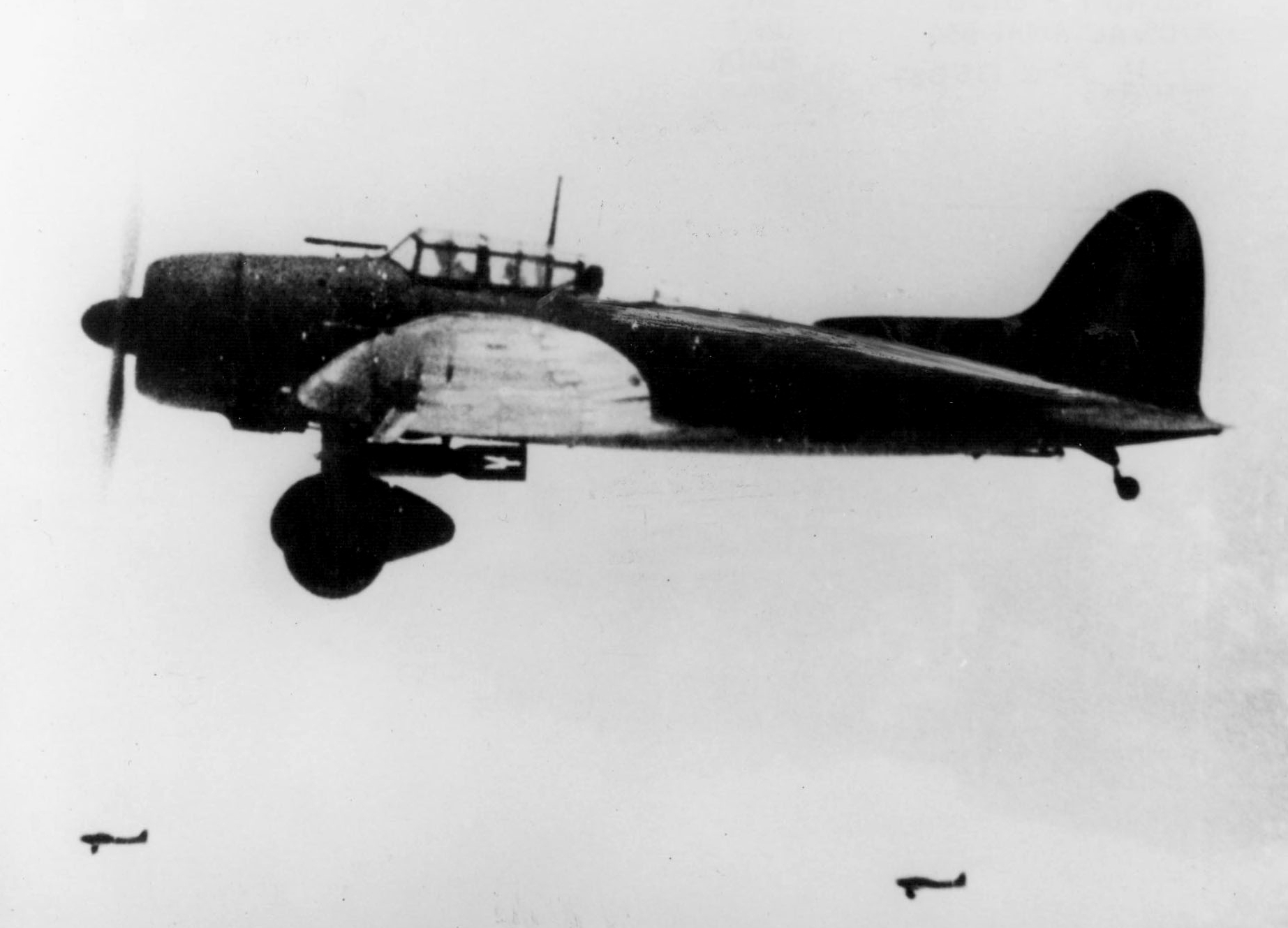 Aichi D3A2 bombers in flight