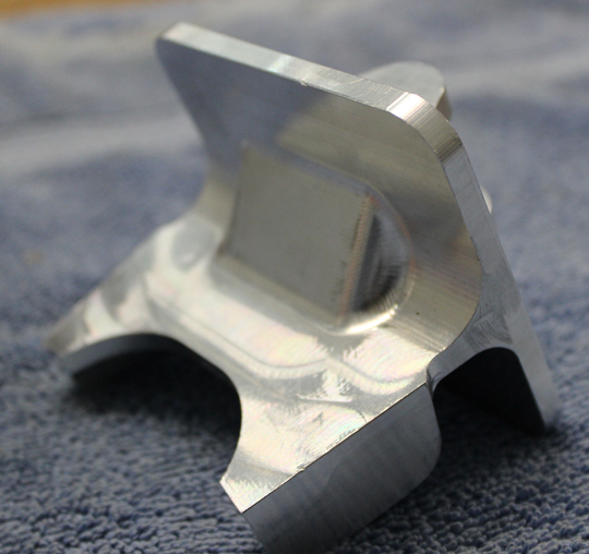 One of the newly manufactured aileron fittings. (photo via Tom Reilly)