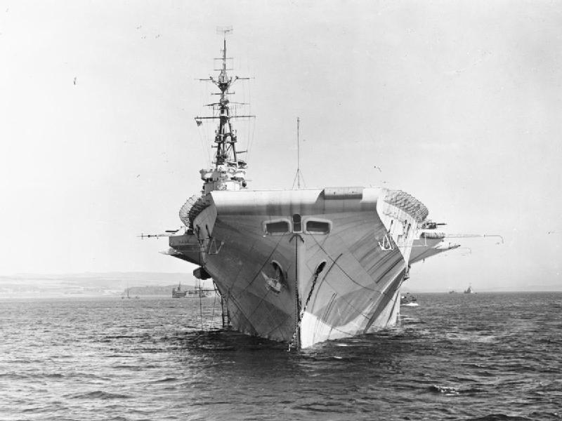 Aircraft carrier HMS OCEAN at sea 1945